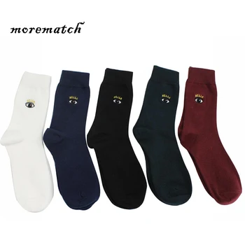 

Morematch 2018 High Quality Breathable Cotton Casual Slipper Socks Harajuku Eye Embroidery Autumn Winter Socks