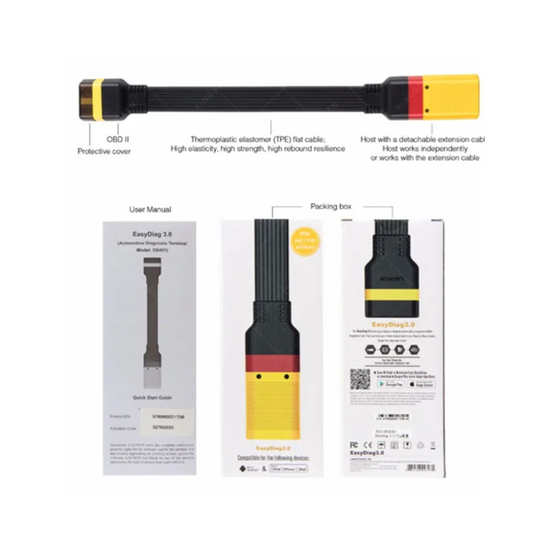 launch X431 Easydiag 3,0 диагностический сканер инструмент Pro EasyDiag 3,0 plus лучше Easydiag 2,0 с 16pin OBD портом