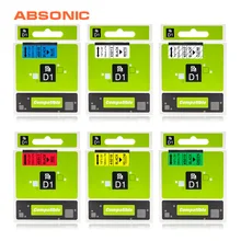 Absonic 12 мм совместимый с dymo D1 лента этикеток для принтера лента 45013 45010 45017 45018 для производитель Этикеток Dymo LabelManager 160 280 260P