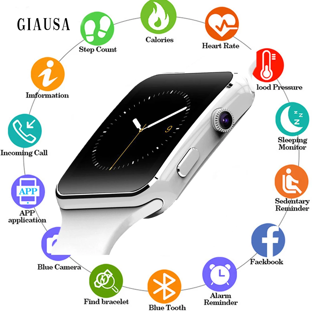 Smart Watch X6 Support SIM TF Card H Camera Smartwatch Bluetooth Dial/with Camera Touch Screen for IPhone Xiaomi Android IOS Smart Watch X6 Support SIM TF Card H Camera Smartwatch Bluetooth Dial/with Camera Touch Screen for IPhone Xiaomi Android IOS