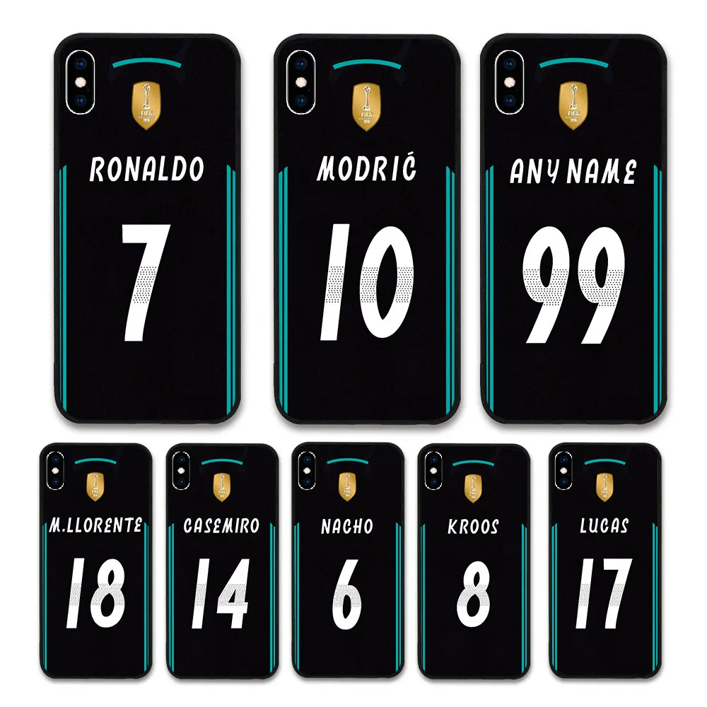

European Football RONALDO MODRIC KROOS Jersey style Real Madrid Custom Names and Numbers case for iPhone X Phones cases