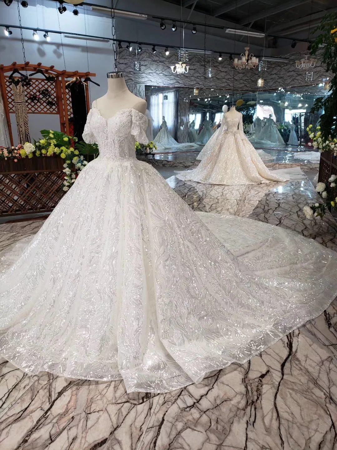 Vestido De Noiva кружевное бальное платье с открытыми плечами, свадебные платья, винтажные Свадебные платья с блестками и кружевной вышивкой из бисера