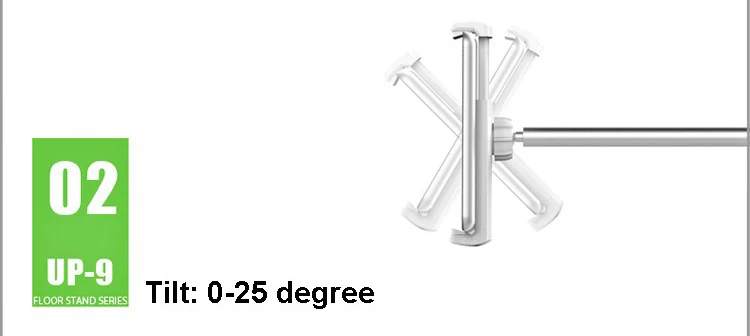 UP-9S супер регулируемый по высоте алюминий сплав 2в1 планшетный ПК напольная подставка+ держатель смартфона вращение на 360 градусов s-образный кронштейн