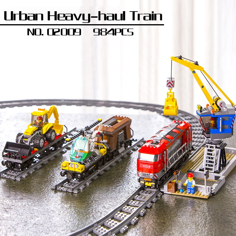 

In stock 02009 City Series Remote Control Heavy-haul Train Set Building Blocks Bricks Educational Toys Model Lepin Kids Gifts