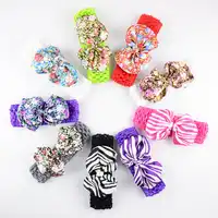 DHL 送料卸売 300 ピース/ロット美しい弓ソフトかぎ針ヘッドバンドビッグ Elsitic 21C 子供 Headware Diy アクセサリー FDA04
