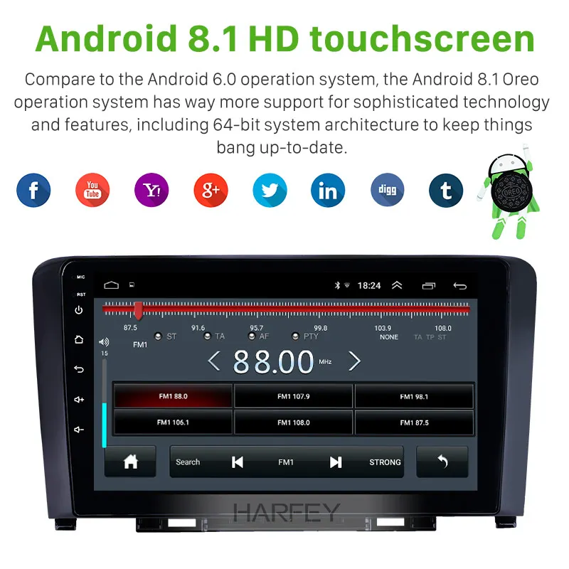 Best Harfey Android 8.1 GPS Navigation 9 inch car Radio for Great Wall Haval H6 2011-2016 HD Touchscreen USB AUX support Carplay 3G 2 Best Harfey Android 8.1 GPS Navigation 9 inch car Radio for Great Wall Haval H6 2011-2016 HD Touchscreen USB AUX support Carplay 3G 2