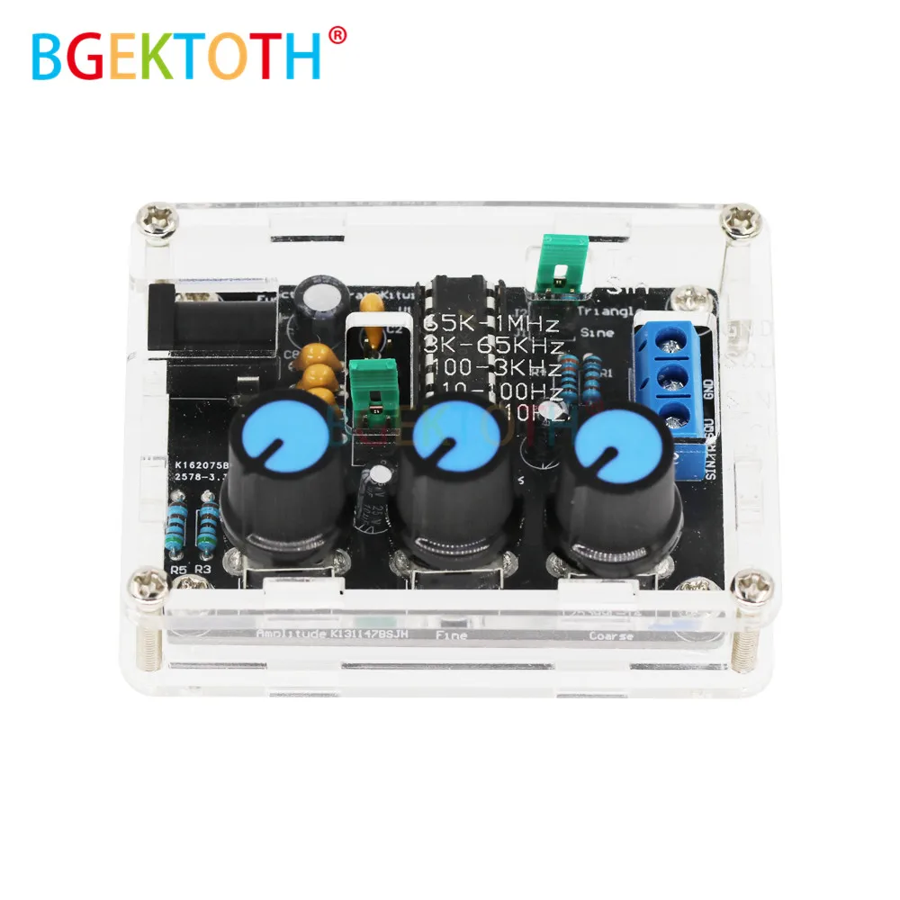

Function Signal Generator DIY Kit Sine/Triangle/Square Output 1Hz-1MHz Signal Generator Adjustable Frequency Black XR2206