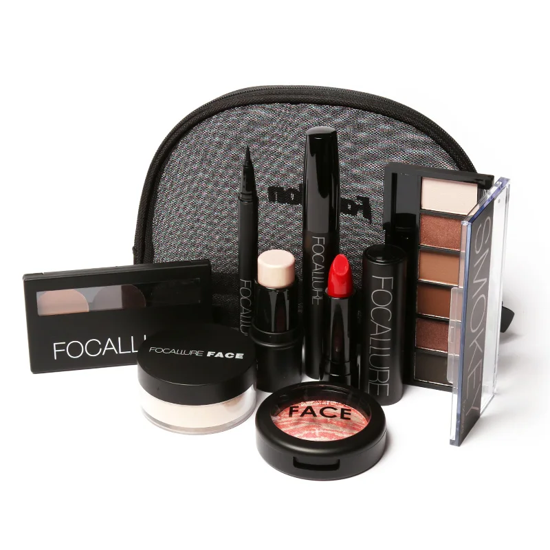 8 pieces / set lipstick eyeliner mascara eye shadow eyebrow powder blush highlighter cosmetics A00186XX | Красота и здоровье