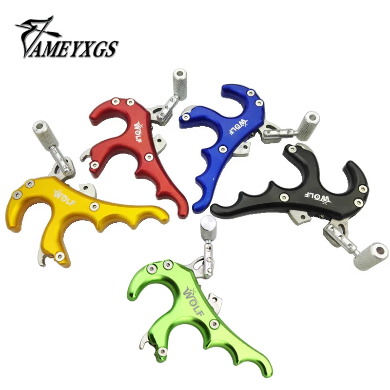 

1 Set Archery 4 Fingers Manual Release Adjustable Trigger Tension Ultra Crisp for Compound Bow Shooting Hunting Accessories