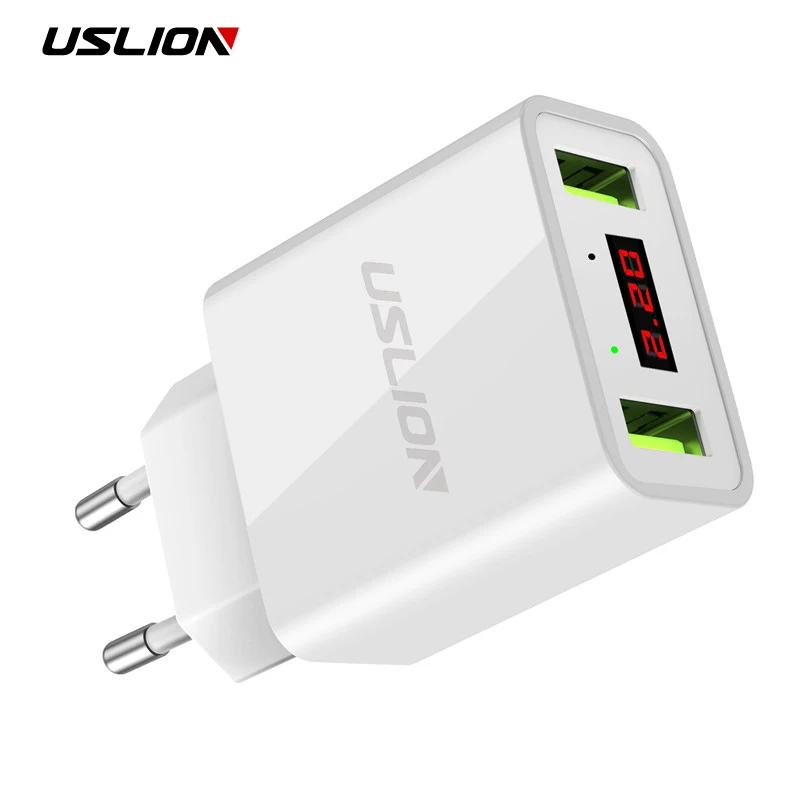 

LED Display 2 USB Charger,USLION Universal Mobile Phone Charger For iPhone iPad Samsung Xiaomi 2.2A Max Charging Wall Charger