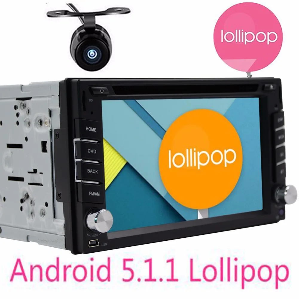 Flash Deal free camera in Android 5.1 Car DVD Player Fo Two 2 Din In Deck Car gps radio Player Radio wifi USB BT Head Unit steering wheel 0
