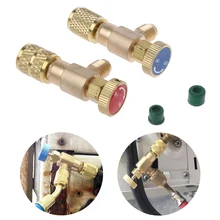 Conector de adaptadores de aire acondicionado, válvula de seguridad de acople rápido, fácil de operar, refrigerante de llenado R410A R22, 2 uds.