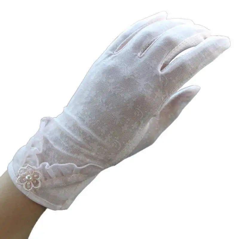 

Summer Sunshade Short Gloves Women Drive Air-permeable Anti-skid Touch Screen Sunscreen Ice Sleeve Long Gloves Thin