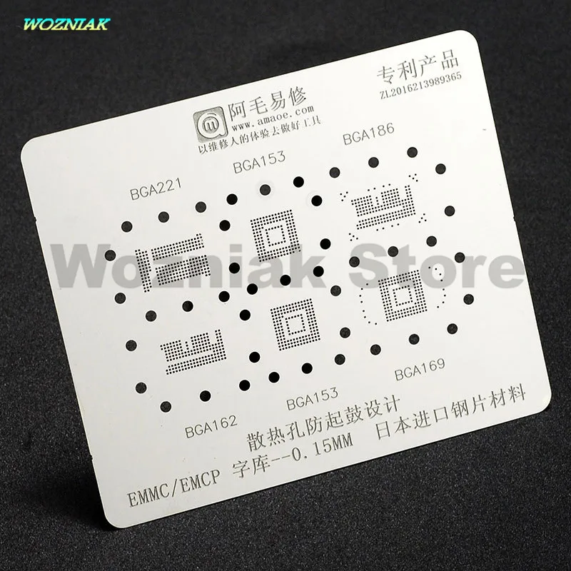 

Wozniak for Japan imports steel Maintenance steel mesh Tin plant Steel net for BGA153 162 169 186 221 EMCP EMMC 6in1