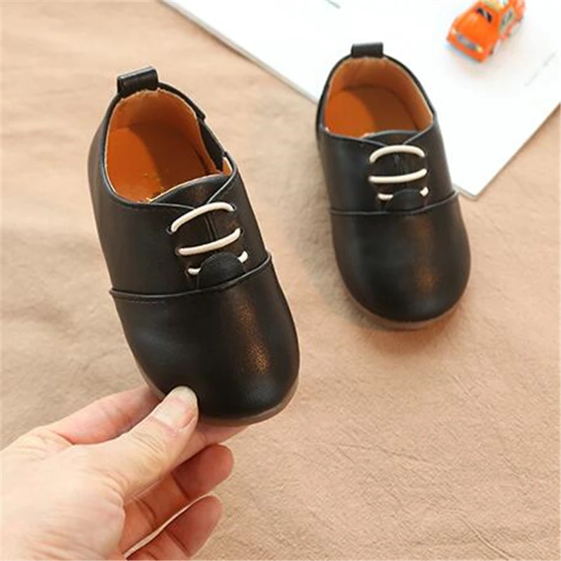 Весенне-Осенняя детская кожаная обувь; мягкая удобная обувь на плоской подошве для мальчиков и девочек; Детские лоферы в британском стиле; обувь для малышей; 03K