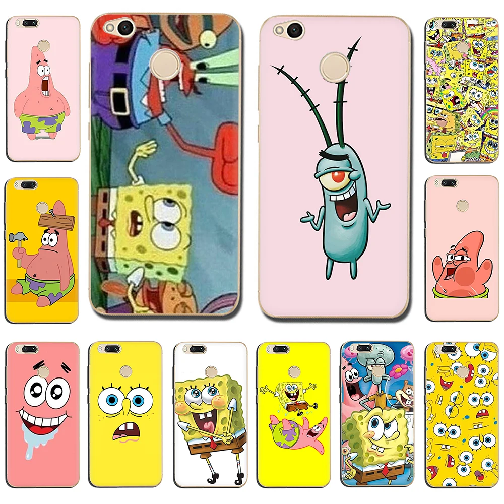 

SpongeBob Hard Phone Cover Case for Xiaomi Mi 5 6 8 5S A1 A2 5X 6X F1 9 9SE MAX3 9T CC9e A3 pro