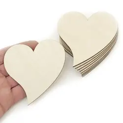 50 шт. лазерная резка деревянные сердечки Форма Craft дерева Свадьба Сердце Украшения подарок Любовь декупаж орнамент