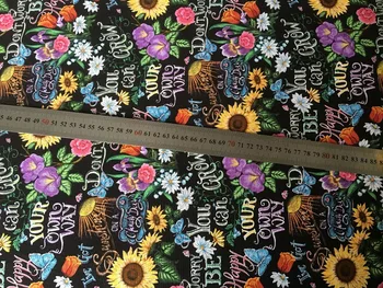 

50*108cm Flowers sunflower cotton Sewing Fabric DIY Handmade Material Patchwork Home Cloth Purse Quilt