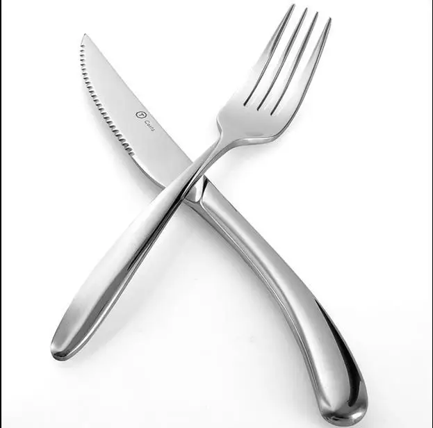 High grade stainless steel special steak knife and fork set free