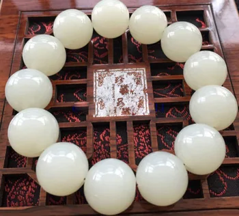 

100% Beautiful Chinese Natural Handcraft White Jade Bracelets 16MM AAAAA