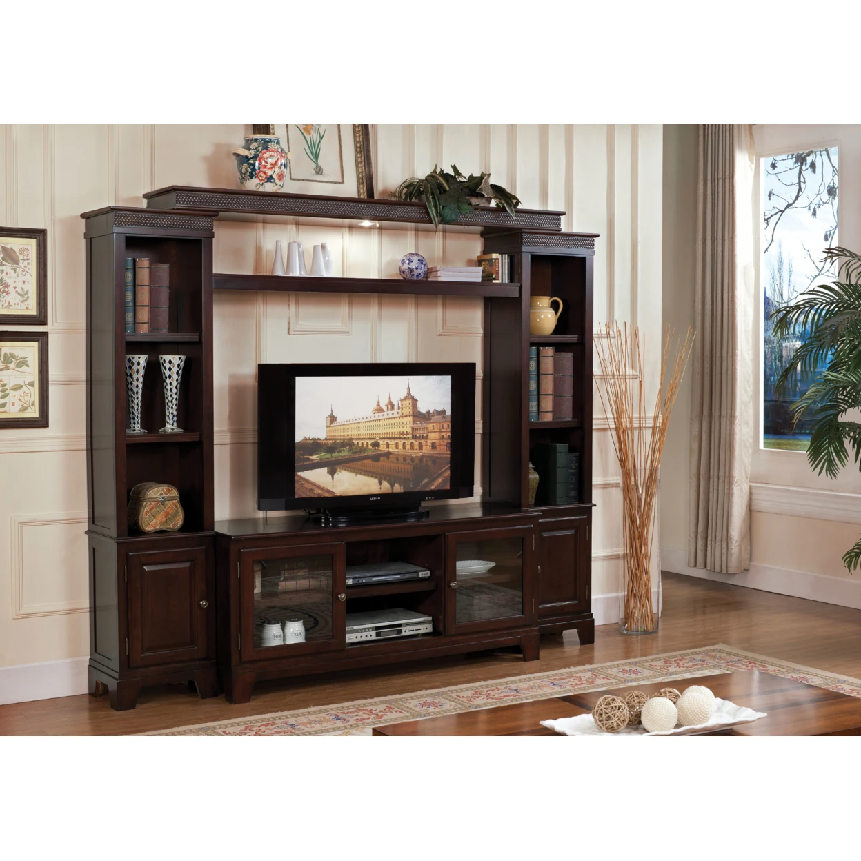 Grand Entertainment Center, Merlot  Brown