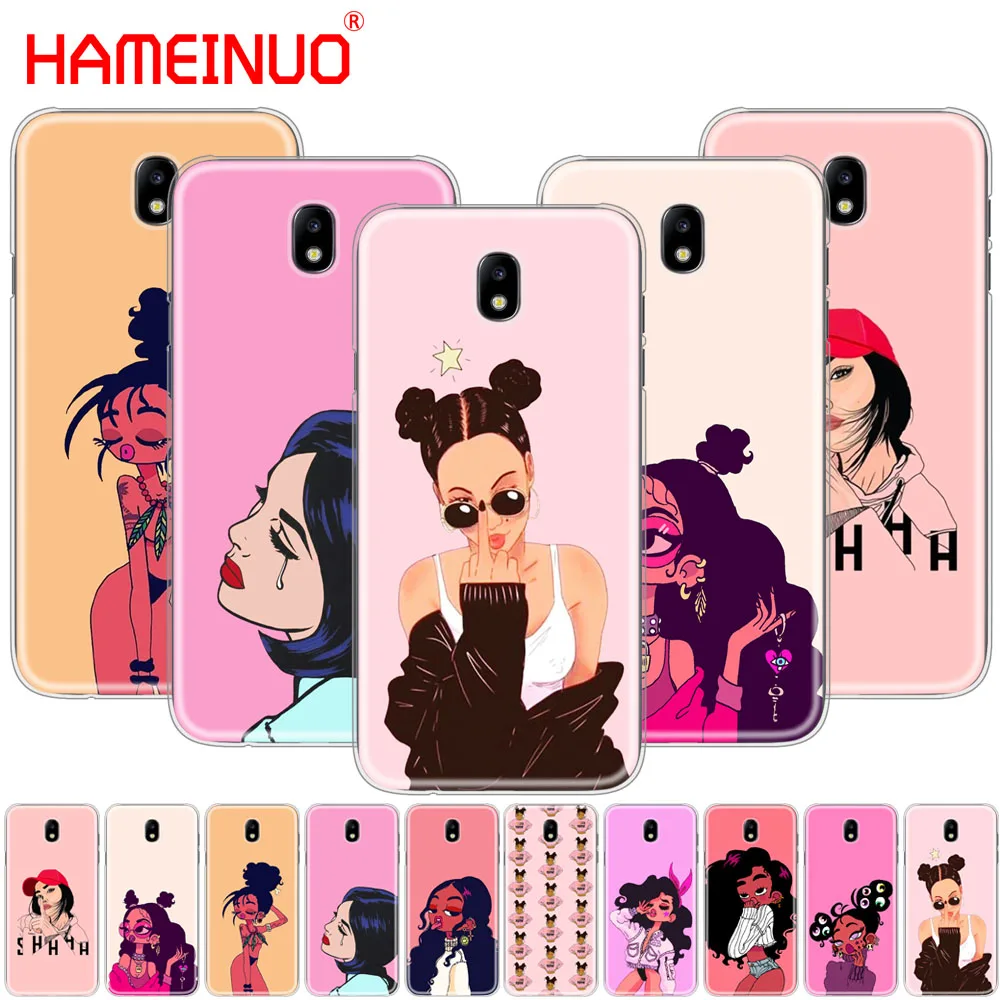HAMEINUO модный мультяшный сексуальный черный чехол для телефона Samsung Galaxy J3 J5 J7 2017 J527