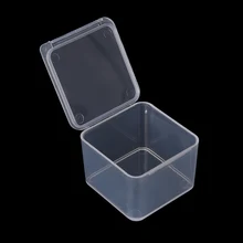 1 шт. небольшой площади прозрачный Пластик Коробки отделка контейнер упаковка коробка для хранения 4*4*2,8 см