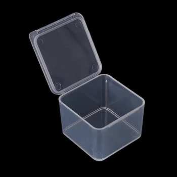 

1pc Small Square Transparent Plastic Boxes Finishing Container Packaging Storage Box 4*4*2.8CM