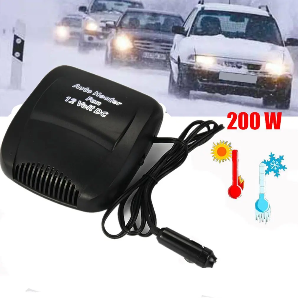 

200W Dc12V 2 In 1 Car Ceramic Heating Cooling Heater Fan Defroster Demister Retractable Handle For Mobile Use