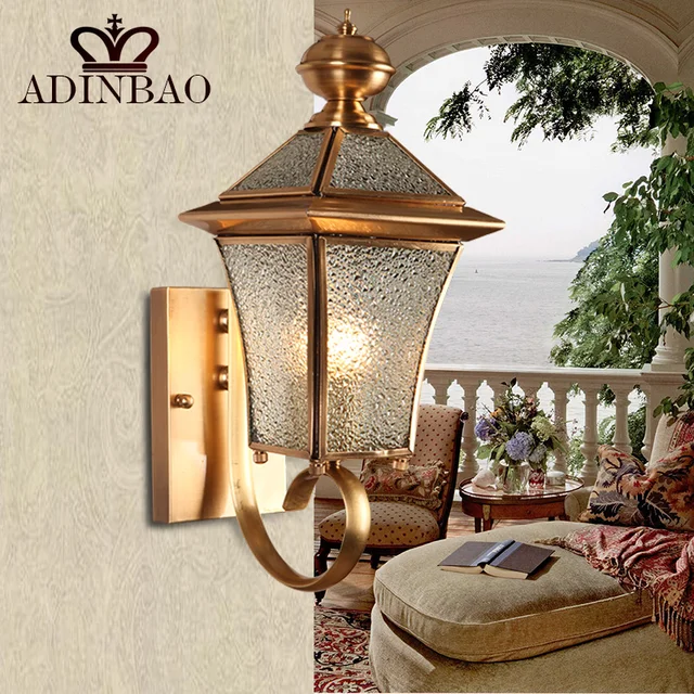 Vintage Copper Wall Sconce Antique Garden Wall Light Indoor & Outdoor