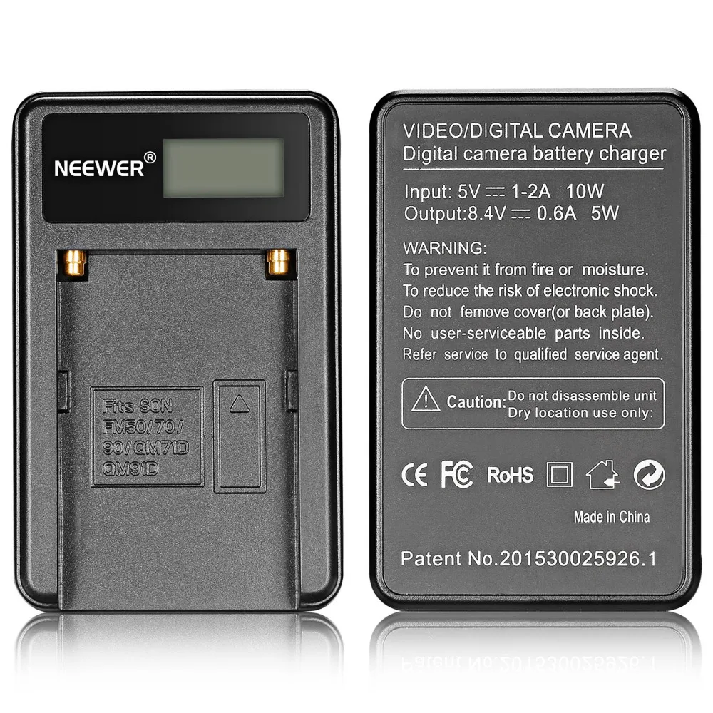 Neewer Micro USB зарядное устройство 2 упаковки 2600 мАч сменные батареи для Sony HandyCams Nanguang