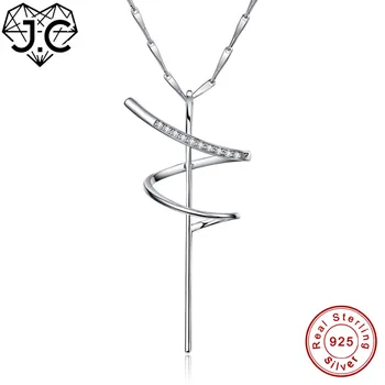 

J.C for Women Men Unisex Sample Style Necklace Exquisite Round White Black Topaz Solid 925 Sterling Silver Pendant Fine Jewelry