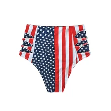 Cindysmile высокой талией женские плавки бикини американский флаг печати полоса купальники ванный комплект раза Biquini T Back стринги