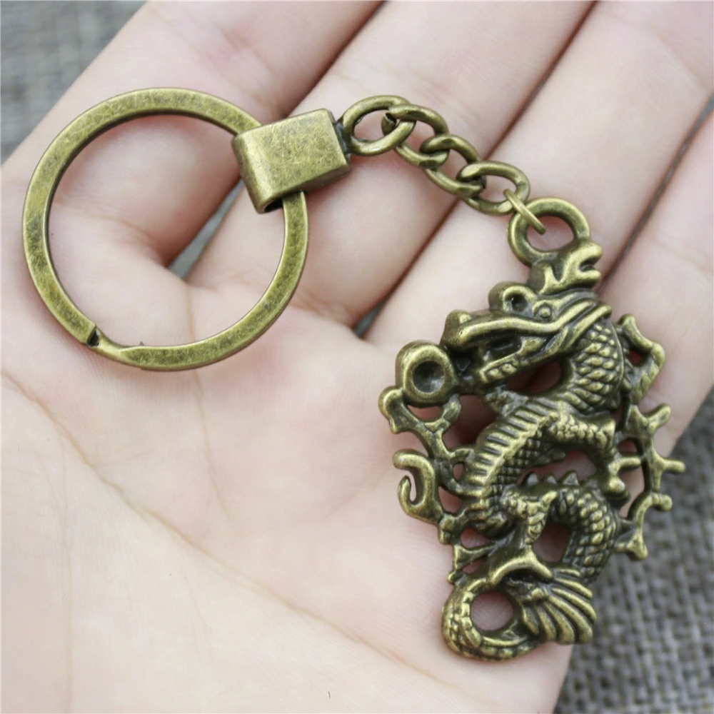 

2 Colors High Quality New Fashion 50*35mm (1.97*1.38 inches) Big Dragon Key Chains Fashion Keyring Jewelry Gift For Men