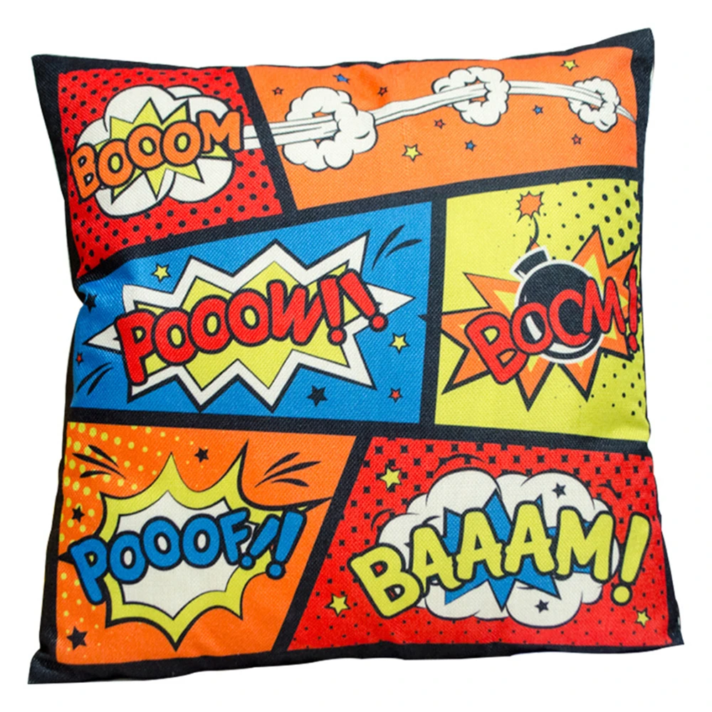 Красочные Мультяшные комиксы чехол для подушки с надписью Pow Boom льняная Наволочка декоративная наволочка для дома