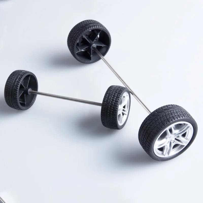 

DIY Technology Making RC Toys Car Wheels with Axle Kit Colorized Rubber Tires Durable Plastic Tyres for Various of Car Model