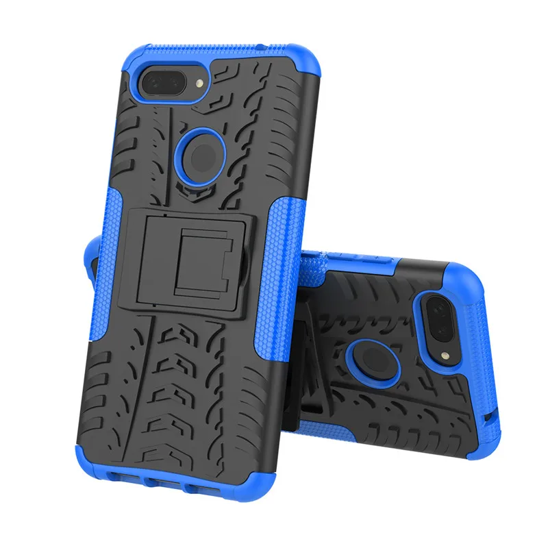 

For Xiaomi Mi 8 Lite case Rubber Dual Layer Armor Hybrid Stand Hard Back Cover For Mi 9 SE A1 5X A2 6X Pocophone F1 Coque Fundas