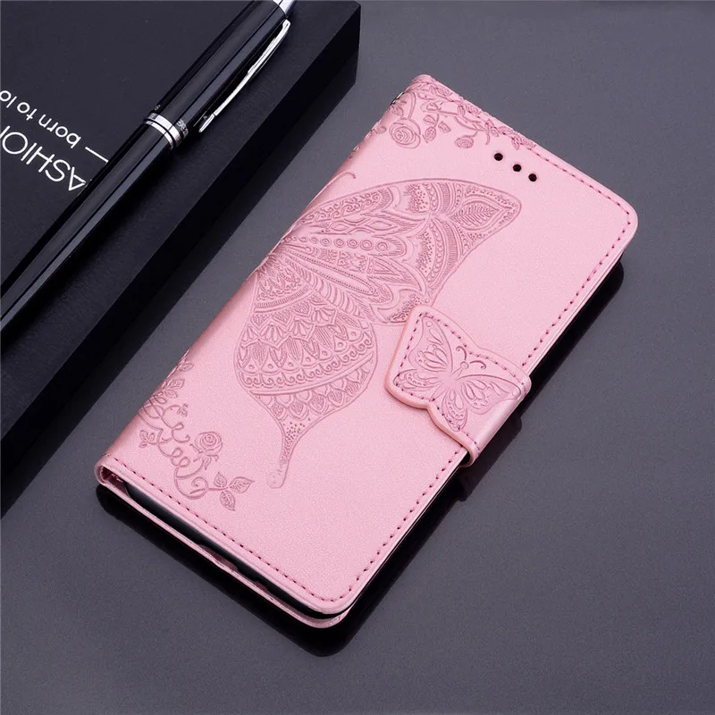 

Leather Case For Samsung Galaxy J4 2018 Case Fundas For Samsung J4 Plus 2018 Case Silicone cover Butterfly Flip wallet Phone Bag