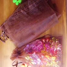 1000 шт 9*12 см коричневая подарочная Сумка из органзы стенд для ювелирных украшений сумки Сумка на шнурке для браслетов/ожерелье/сумка из пряжи