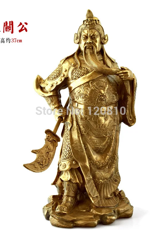 

Fortuna copper statue of Guan Gong Wu opening gifts ornaments Lucky town house feng shui ornaments crafts