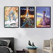 Ev dekor tuval boyama Nausicaa vadisi rüzgar klasik film japonya Anime sanat İskandinav tarzı duvar suluboya posteri yatak odası