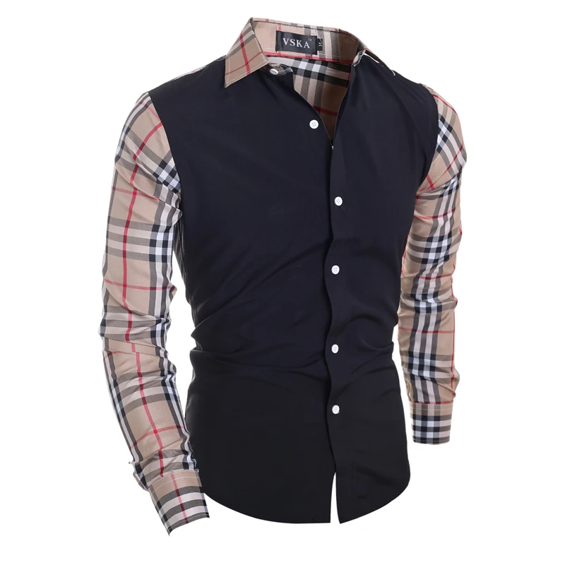 Luxury Stylish Men/'s Slim Fit Casual Shirts Long Sleeve Check Dress Shirts Tops