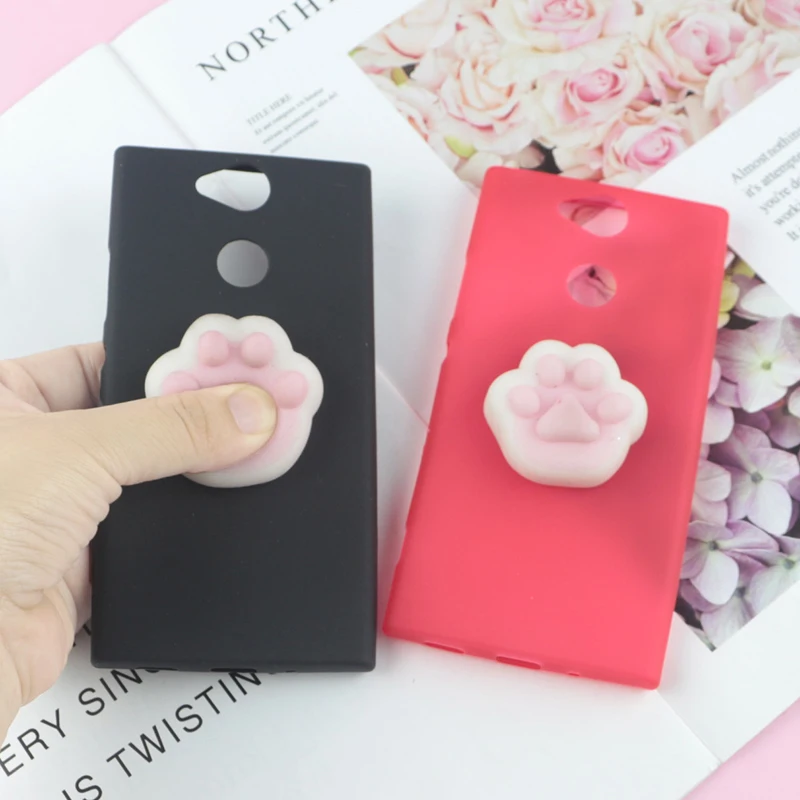 

3D Squishy Toys Cute Cat Case For Sony Xperia E5 L1 L2 X Compact XA XA1 Plus XA2 Ultra XZ XZ1 XZ2 XZ3 Cover Funny Cat Soft Cases
