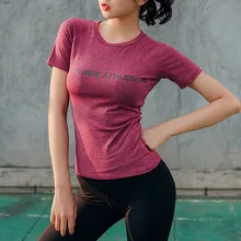 Спортивные спортивная футболка Женские футболки для йоги короткий рукав спортивная майка для бега майка для тренажерного зала Женский фитнес-одежда Для женщин верхняя спортивная одежда