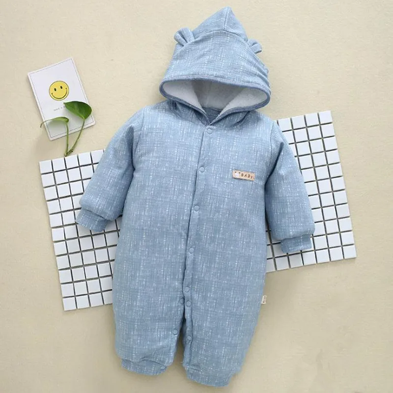 

Hooded Baby Winter Clothes Tiny Cotton Newborn Romper Long Sleeve Baby Winter Jumpsuit 3-9 Months