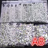 Super Glitter ss3-ss50 Cristal AB Dos Plat Non HotFix Nail art Strass 3D Verre Nail Art Décorations Vêtement de Mélange Strass ► Photo 2/5