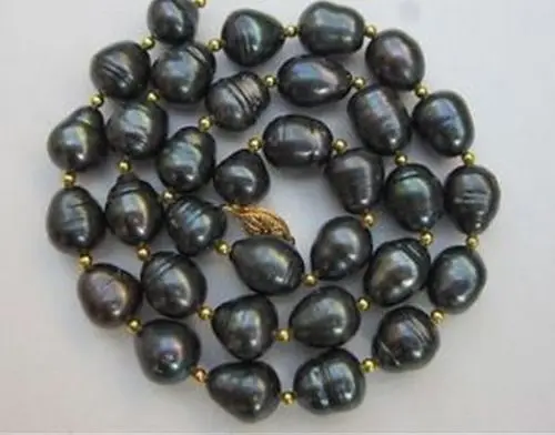 

free shipping 004902 HOT MELL 11-13MM TAHITIAN BLACK DROP PEARL NECKLACE