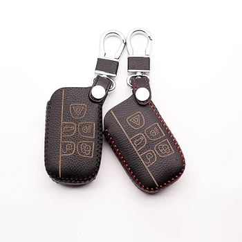 

5 button leather car key cover Car wallet For Land Rover Range Rover Sport Discovery 2 3 4 Freelander Evoque Remote Car key box