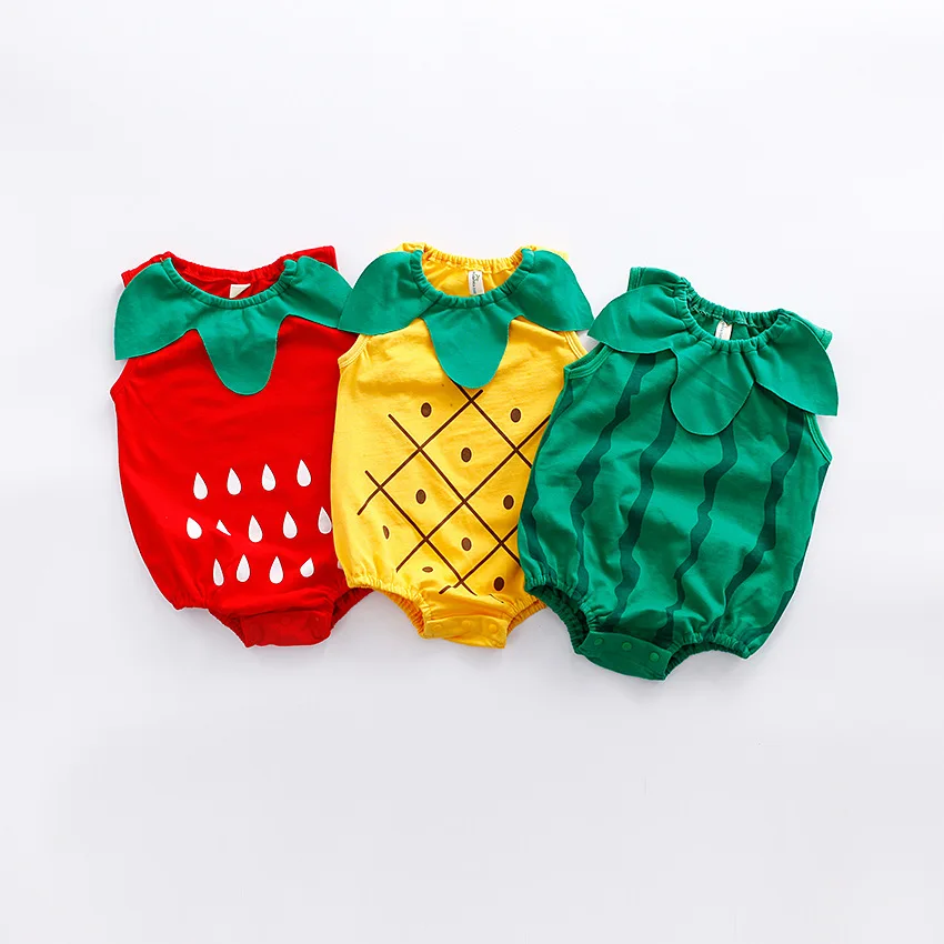 Summer Sleeveless Baby Rompers Fruit Shaped Baby Clothes Infant Boy