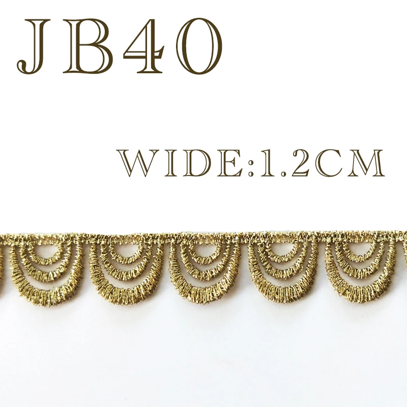 

1.2CM WIDE water-soluble Gold/Black COLOR lace embroidery DIY wedding dress skirt, headgear, garment accessories 1yard=91cm JB40